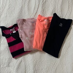 4 Girls Shirts Bundle Average Condition Justice and Old Navy Size 8